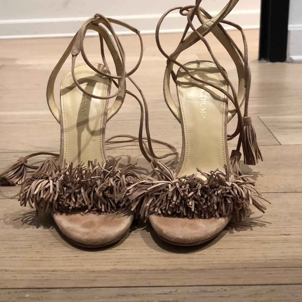 Ivanka trump blush fringe heels